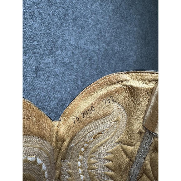 Mens Tony Lama Alligator‎ Belly Cowboy Boots Tan Leather 1980s, Size 8.5D main image 5